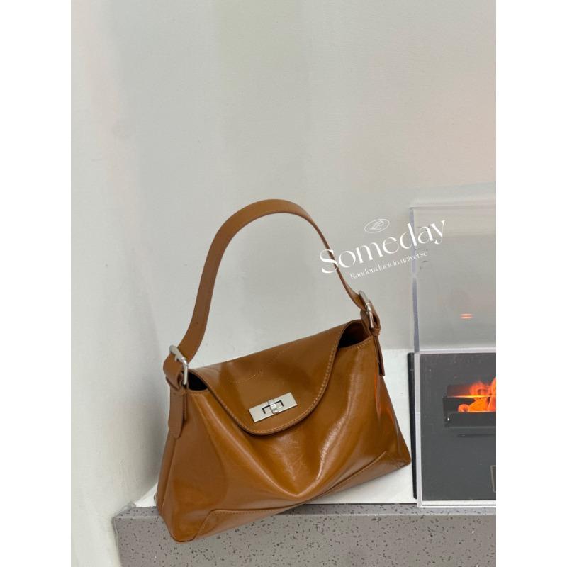 Oily Skin 2025 New Style Retro Real Leather Women's Bag Single Compartment Crossbody Bag With Multiple Pockets