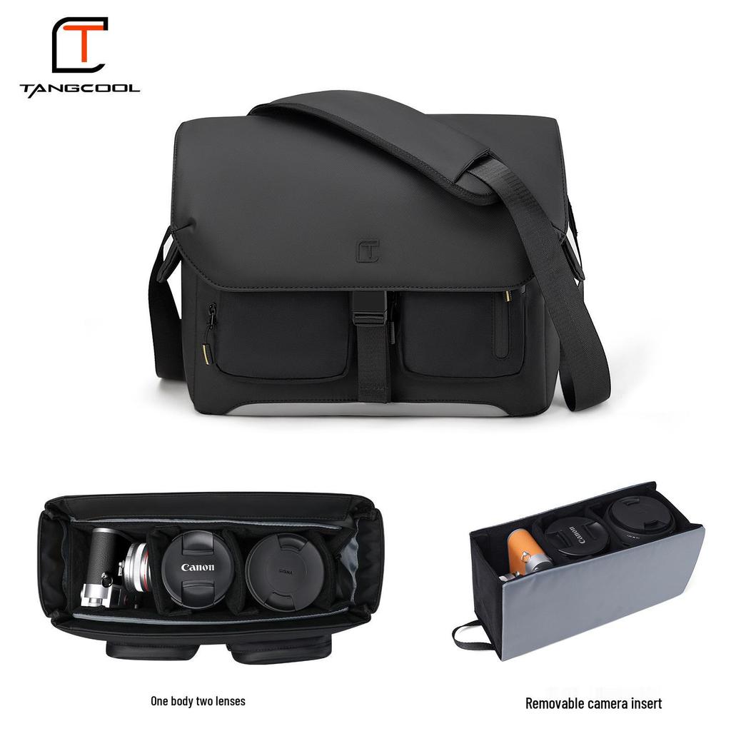 TANGCOOL Men's Large Capacity DSLR Camera Crossbody Photography Bag - Fashionable Shoulder Messenger Bag