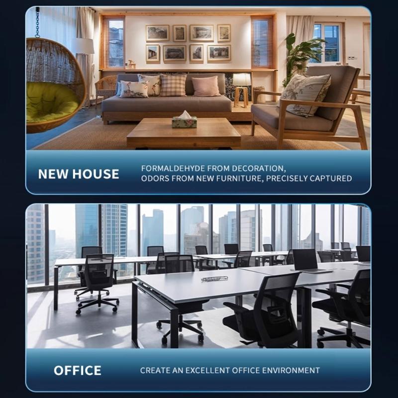 Air Quality Monitors, Indoor Detects PM2.5, CO2, PM10,PM1.0, Formaldehyde,TVOC,Temperature and Humidity Air Quality Test