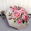 Rose Bouquet Automatic Folding Umbrella  Simple Eight Rib Design, Bright Color Pattern, Durable Iron Frame, Ideal for Travel and Outdoor, Be