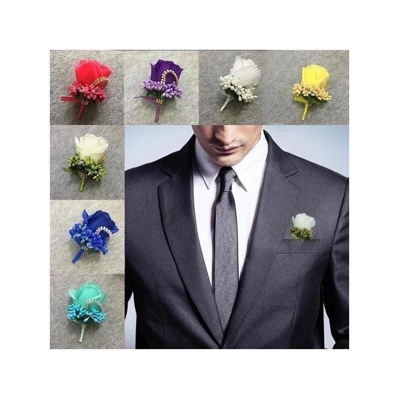 Knot Wedding Corsage Simulation Silk Rose Brooch Wedding Dress Flower Accessories Forest Berry Simulation Single Rose Corsage