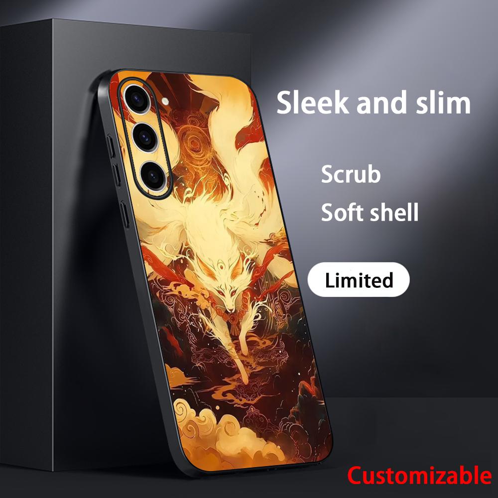 

Nine-tailed fox art fashion design Phone Case For Samsung Galaxy S26 S25 S24 S23 S22 S21 Plus Ultra Note20 Soft Black Galaxy S22 5G
