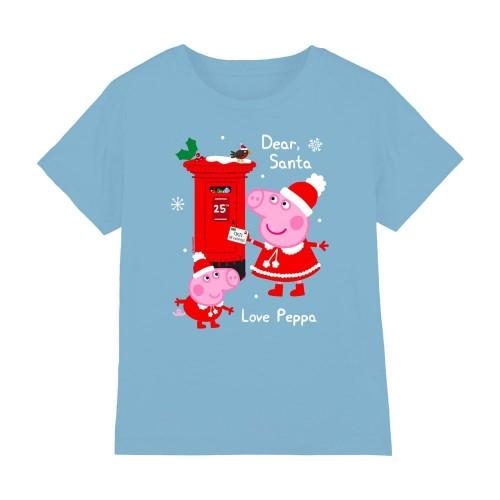 

Peppa Pig Childrens/Kids Letter To Santa Peppa And George T-Shirt 9-10 Years небо синє кольору