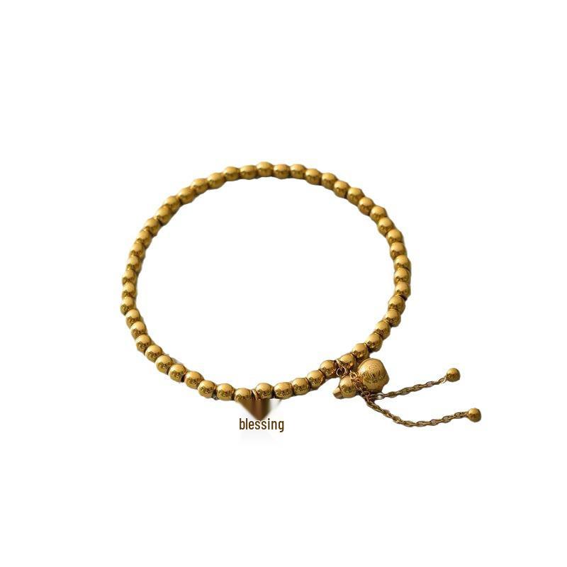 New Style Light Luxury Red Rope Titanium Steel Bracelet with Gold Coin for Women - Wealth Attraction and Festive Elegance by Xiyin
