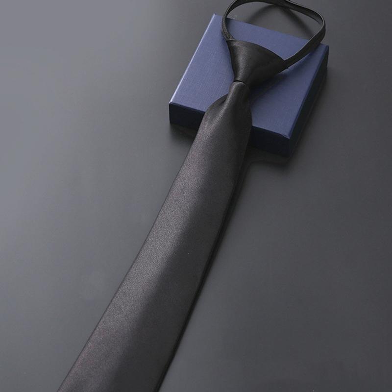 Elegant 8Cm Lazy Ties Blue Black Red Striped Men Shirt Business Dress Zipper Tie Neckties Accessories Wedding Groom