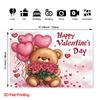 2D Cute Teddy Bear Valentine Backdrop, Galentine's Party & Kids' Banner