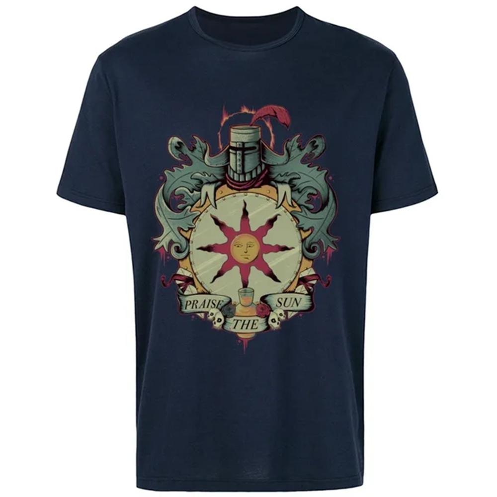 New Arrival Unisex Tops Tees Dark Souls Normal T Shirts Cotton Fabric Short Sleeve Camisa T Shirt Round Neck Vintage