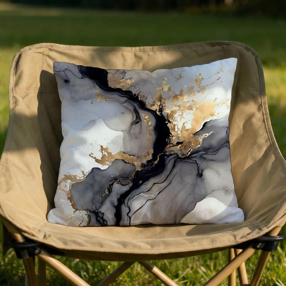 Minimalist Marble Patterned Cushion Cover Soft Reversible  Durable Pillow Cover  MultiScene Use for Home  Car Daily Comfort