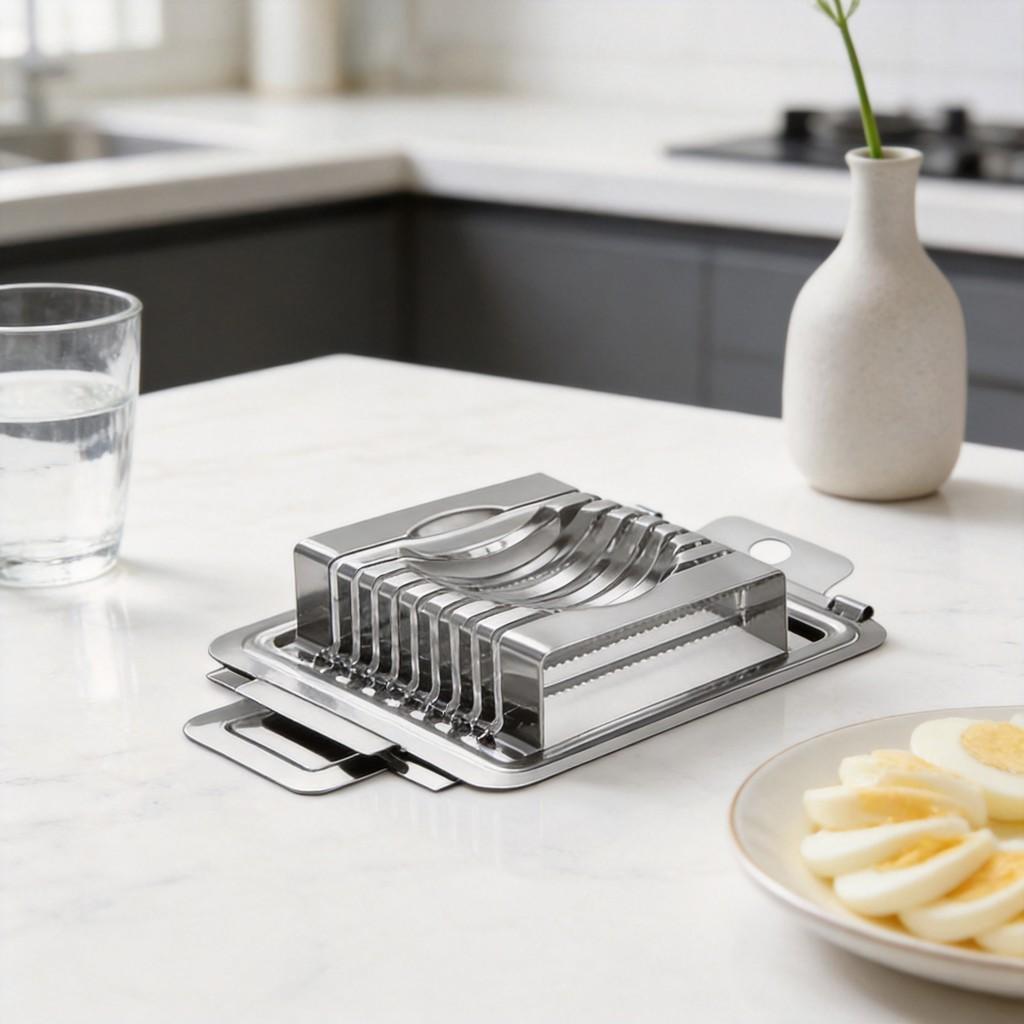 Stainless Steel Egg Slicer Multi Functional Kitchen Tool For Home Cooking And Gift Giving