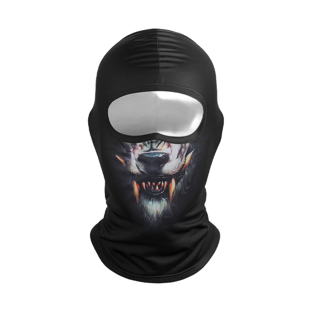Fall Winter Pullover Hat with Cute Pet Print and Full Face Neck Cover for Outdoor Use