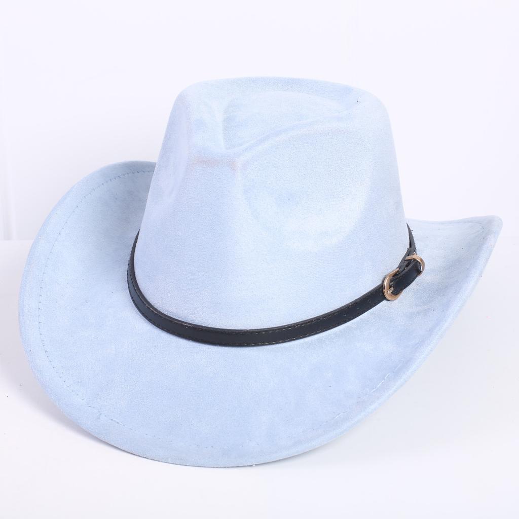 Popular European and American classic suede western cowboy hat men's and women's fashion LO style peach heart cowboy hat