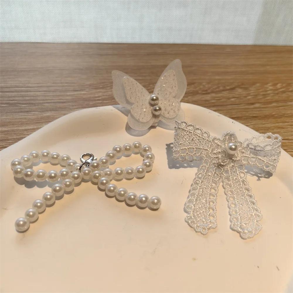 Módní síťovaná květina Ozdoby na boty Šněrovací přívěsky na tenisky Dívčí perlová krajková mašle Ozdoba na boty Šňůrky Spona 1 ks