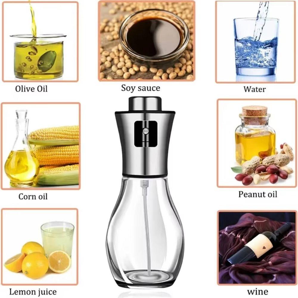 Fine Spray Oil Spray Bottle Glass Kitchen Spray Container Glass Oil Sprayer Cooking Equipment