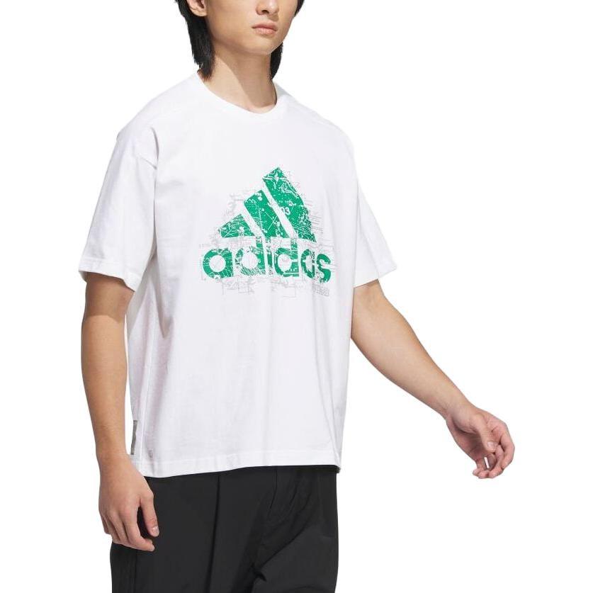adidas T Shirts Men's White Crew Neck Moderate Straight Fit IA9430