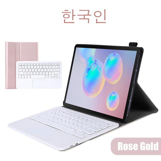 Wireless Bluetooth Touchpad Keyboard Case for Samsung Galaxy Tab A7 S6 Lite Leather Cover English Russian Spanish German French