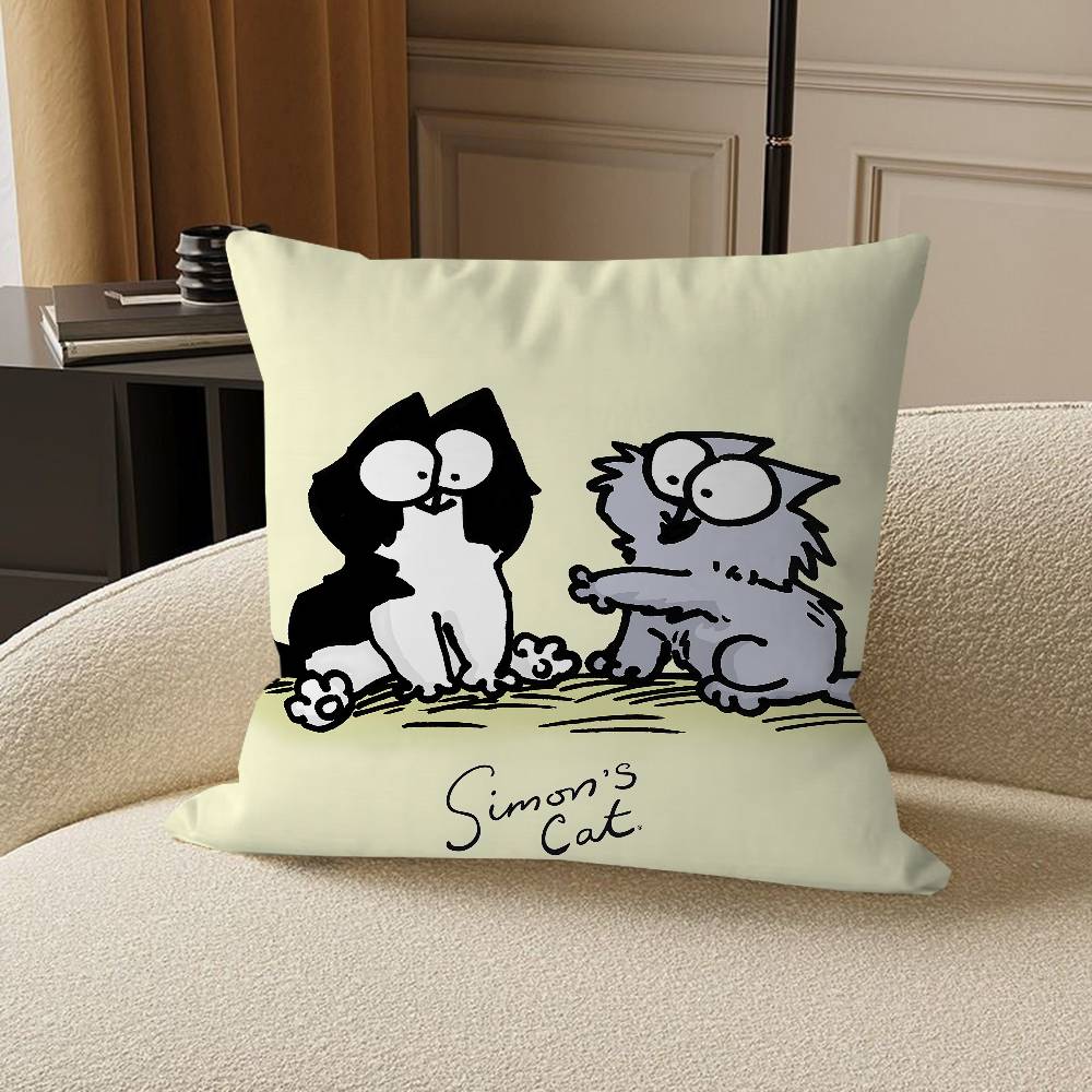 Kreskówkowy-SIMONS CATS poszewka na poduszkę pokrowiec na poduszkę na sofę dekoracja domu pokoju prezent dla dzieci