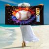 1PC Custom Name Baseball Splash Artwork Beach Towel Highly Absorbent And Sand-Resistant Towel for Swimming, Pool, Yoga, And Travel Lightweight