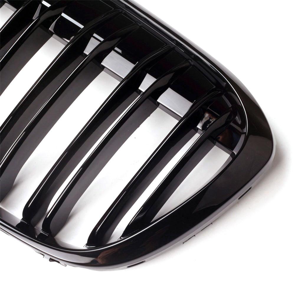 Doppellinie Auto Frontstoßstange Nierengrill Gitter Für BMW X1 F48 F49 2016 2017 2018 2019 2020 M Style Racing Grille Glänzend Schwarz