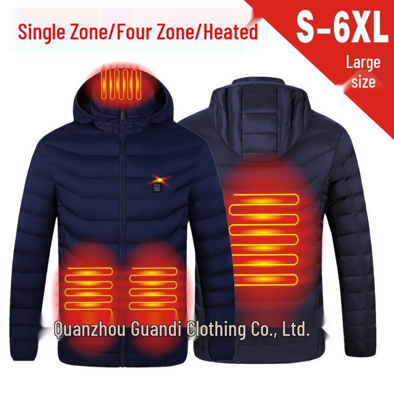 Veste en coton chauffante unisexe avec double contrôle intelligent, chauffage 11 zones, technologie portable, grande taille disponible