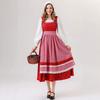 S-XL Halloween Little Red Riding Hood Cosplay Dress Retro Farm Party Costume Women