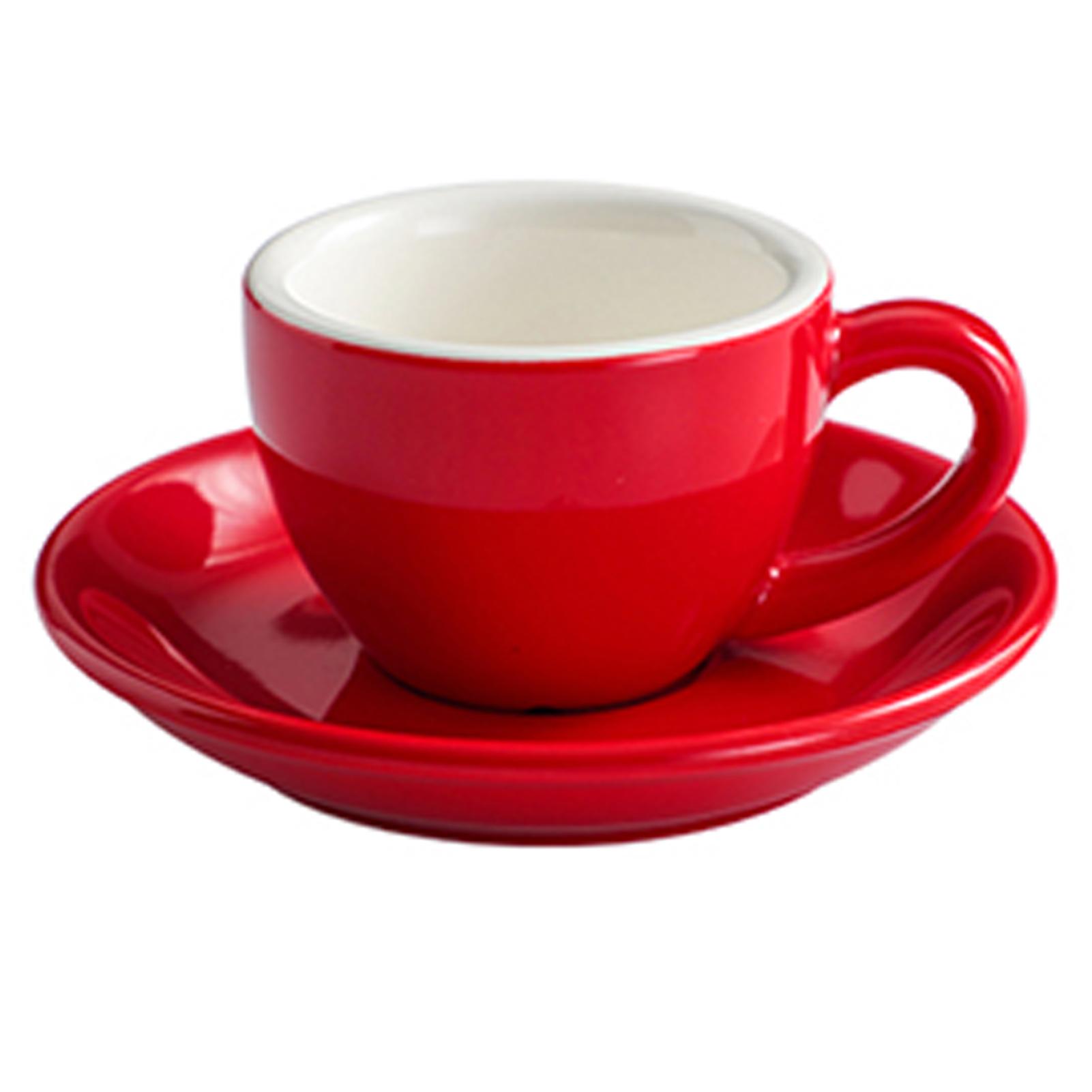 

75ml/200ml Color Glaze Thickened Ceramic Coffee Cup Cappuccino Latte Cup Professional Figured Cup Standard Competition Mouth Mug 75ml червоний