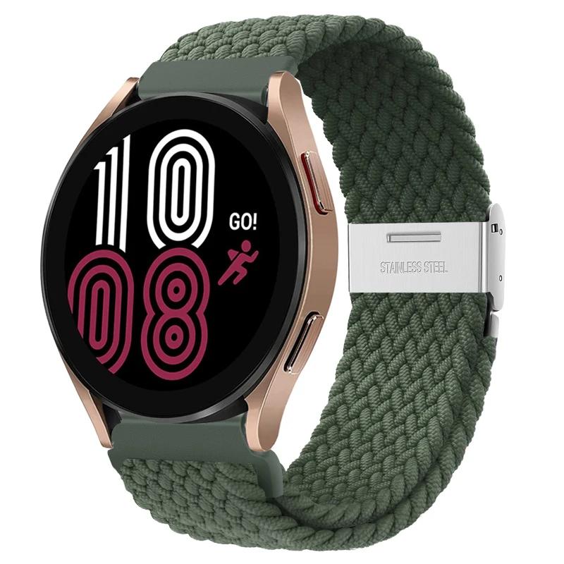 20mm 22mm Nylon Band for Samsung Galaxy Watch 6 5 4 40/44mm 5Pro Active 2 Gear S3 Braided Elastic Bracelet for Huawei GT2/3 4Pro