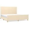 Vidaxl Bed Frame Without Mattress, Cream, 180X200 Cm, Upholstered