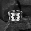 Kinitial April Stainless Steel Star Ring Women's Cutout Ring Broadband Ring Boyfriend Ring Stainless Steel Ring New Gifts