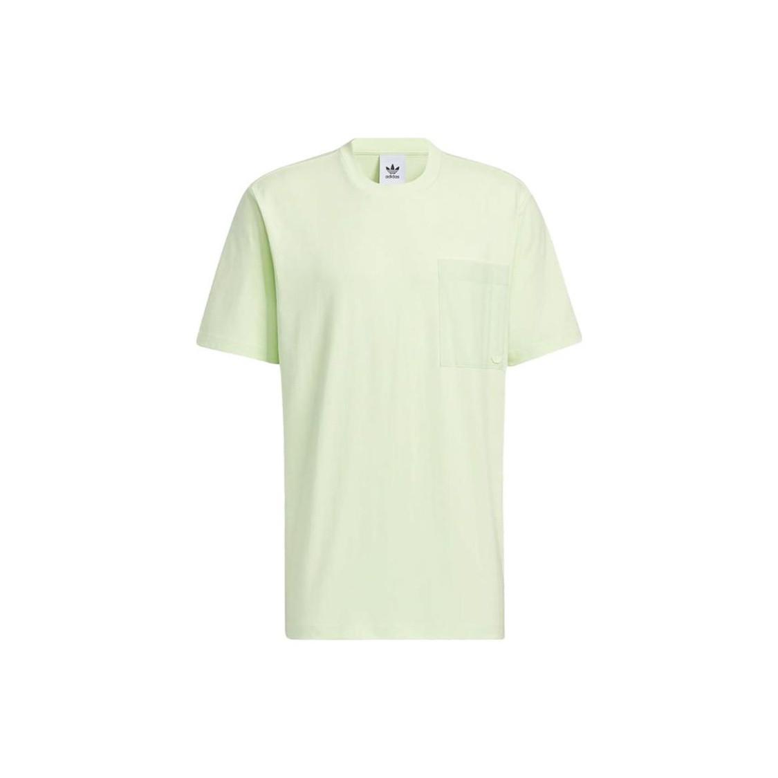 adidas Originals Casual Pocket Crew Neck Short Sleeve T-Shirt for Men, Green L