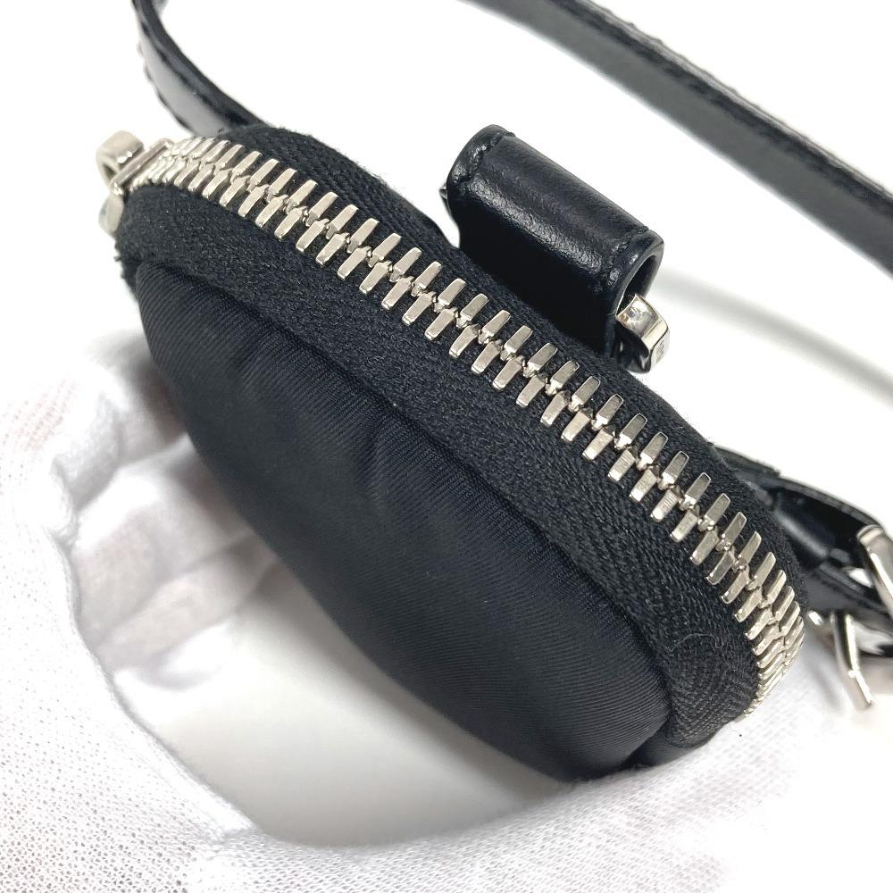 PRADA triangle logo plate Mini multi-pouch with belt Pouch Leather / Nylon Black