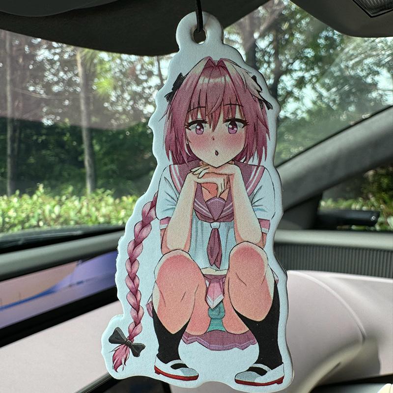 Cute Astolfo Cap Hilton (Hotel Scent) Car Air Freshener |   Rearview Mirror Hanger & Dual-Purpose Air Vent Clip |   Natural Material Aromatherapy 1Pcshilton