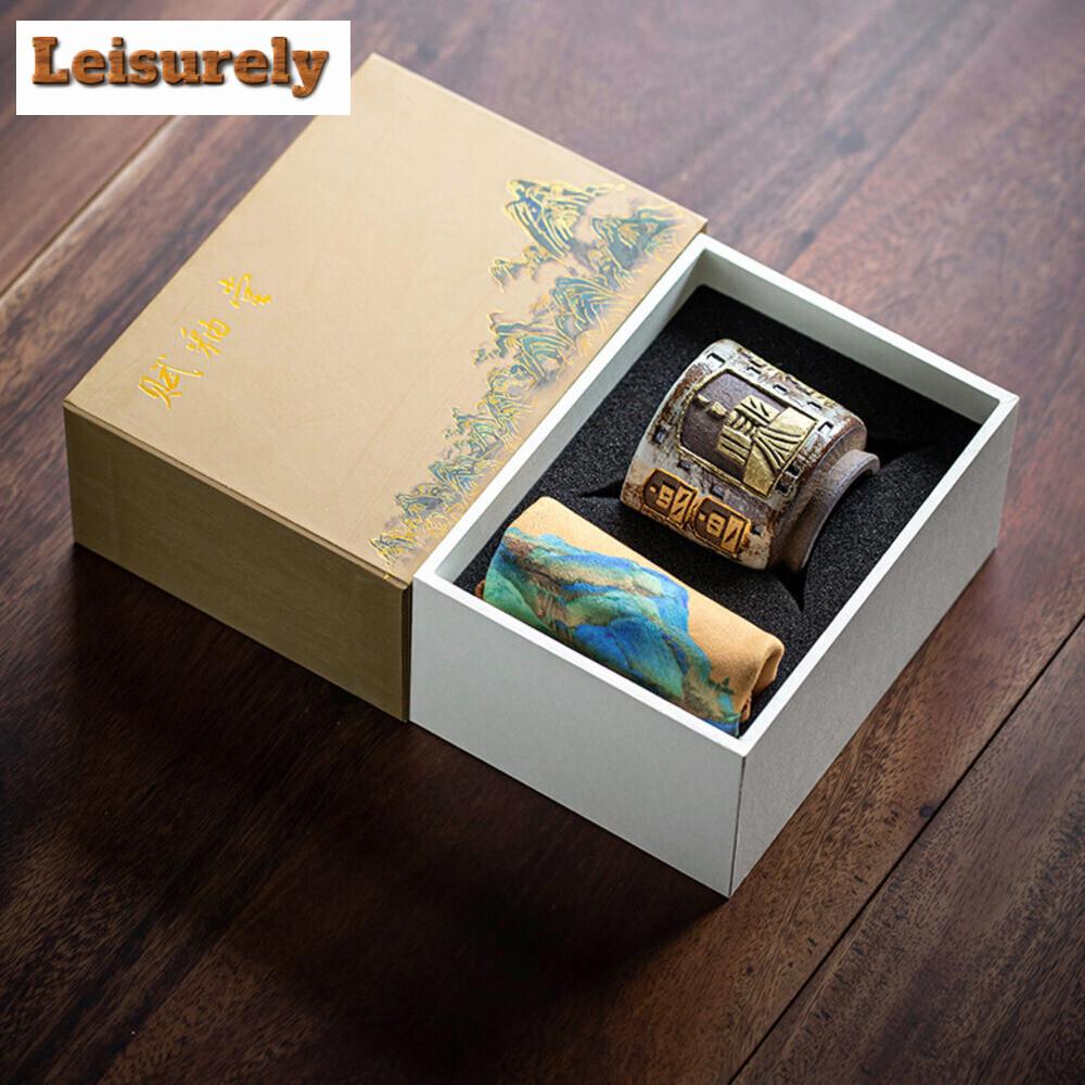 Hochwertige Zhiye Fire Keramik-Teetasse, handgefertigt, Grotten, Buddha-Meistertasse, Verkostungsteetasse, einzelnes Chazhan-Kung-Fu-Teeset, Geschenkbox