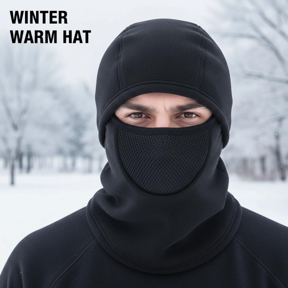 Fleece Warm Hat Mask Neck Protection Ski Windproof Cap Balaclava Cycling Cap  Skiing