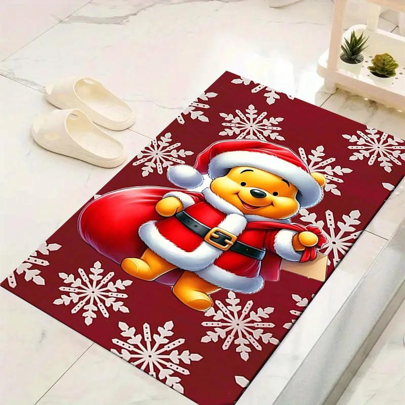 1Pc Christmas Winnie Pooh Rug Office Carpet Indoor Outdoor Doormat Nonslip Soft And Comfortable Living Room Christmas Halloween Gift D918106