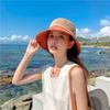 Hat women's summer mesh breathable versatile bucket hat basin hat bow sunshade sunscreen beach sun hat