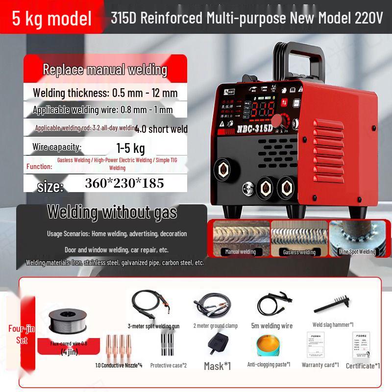 Naishunjia Portable 5 Kg Gasless MIG Electric Welder NBC-315D