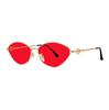 Vintage metal cat eye sunglasses women's YK millennial wind dopamine red round face sunglasses UV protection