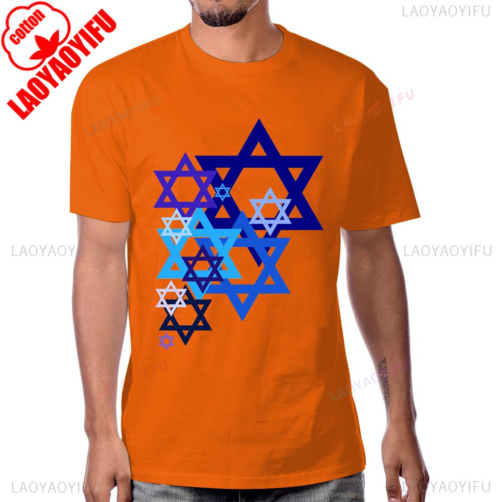 Новое поступление Шалом Звезда Давида Печать Соломона Графическая Футболка Хлопок Повседневная Мода Мужская Футболка Хип-Хоп Y2K Женская Футболка 4XL