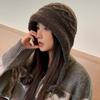 Knitted hat wool hat women's new autumn and winter big head circumference ear protection hat warm and thickened ins tide
