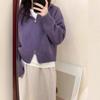 Women's Autumn/Winter Hooded Wool Knit Cardigan - Double Zipper Short Loose Sweater Coat