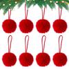 6cm Plush Christmas Ornament Ball - Faux Rabbit Fur with Hanging Rope for Festive Decor