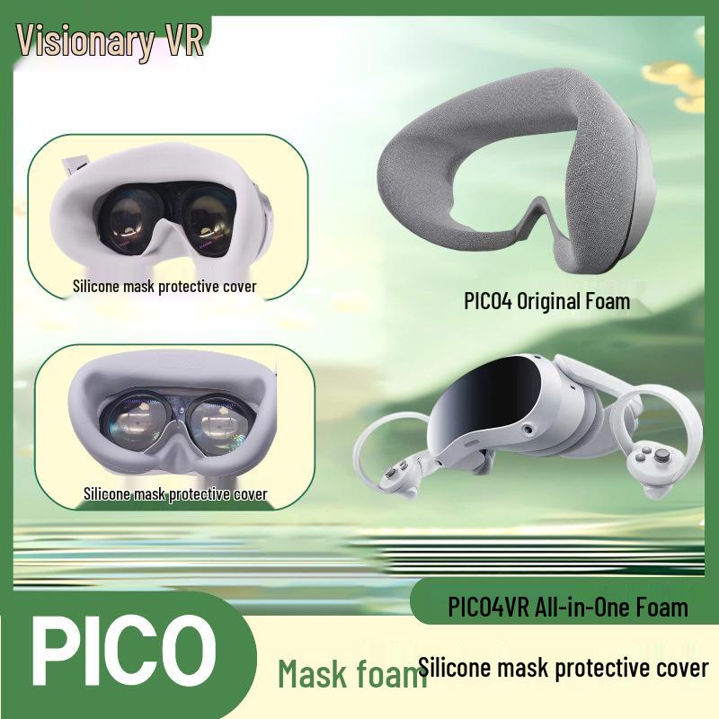

Pico4 Anti-Slip Sweat-Absorbing Foam Face Mask Cover with Nose Pad Silicone Mask Cover with Light Shielding [Gray]