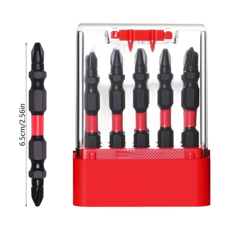 Hardness 65mm Screwdriver Bit Double Crossing Head Hexagonal Handle Electric Screwdriver with Magnetic Screwdriver Set
