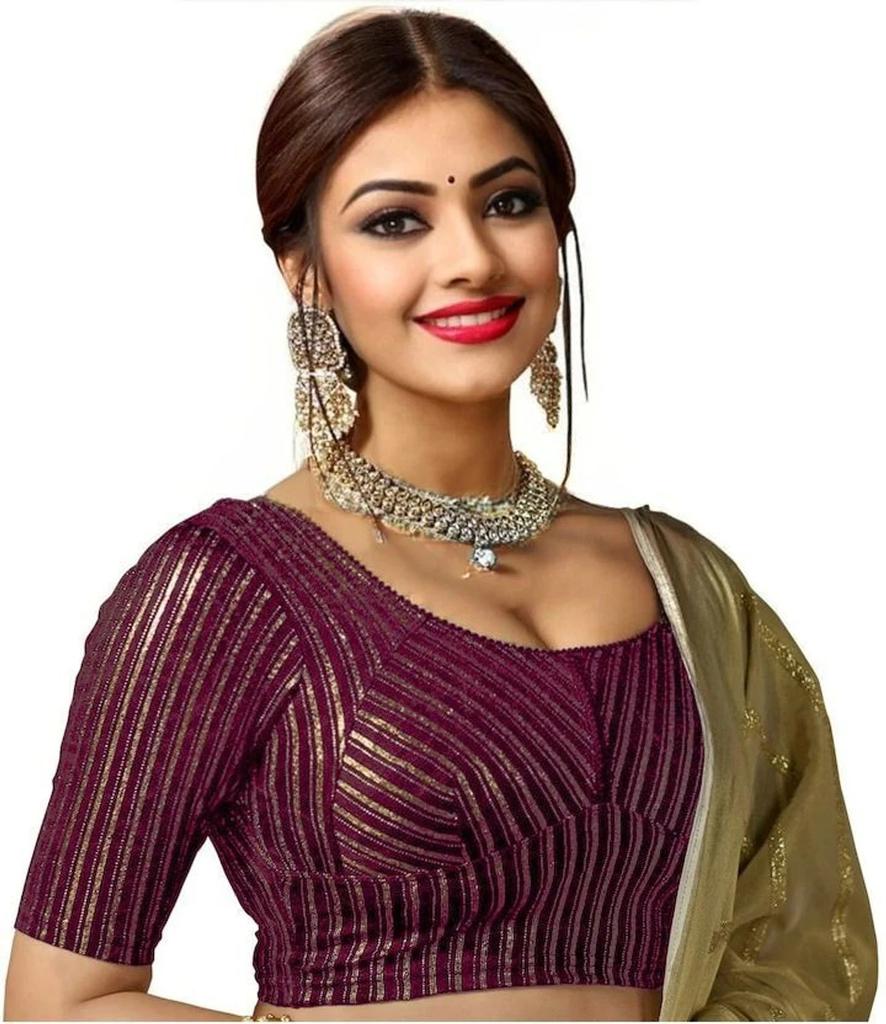 Indian Women Party Wear Ethnic Choli Beautiful Ready To Wear Laycra Blend Blouse