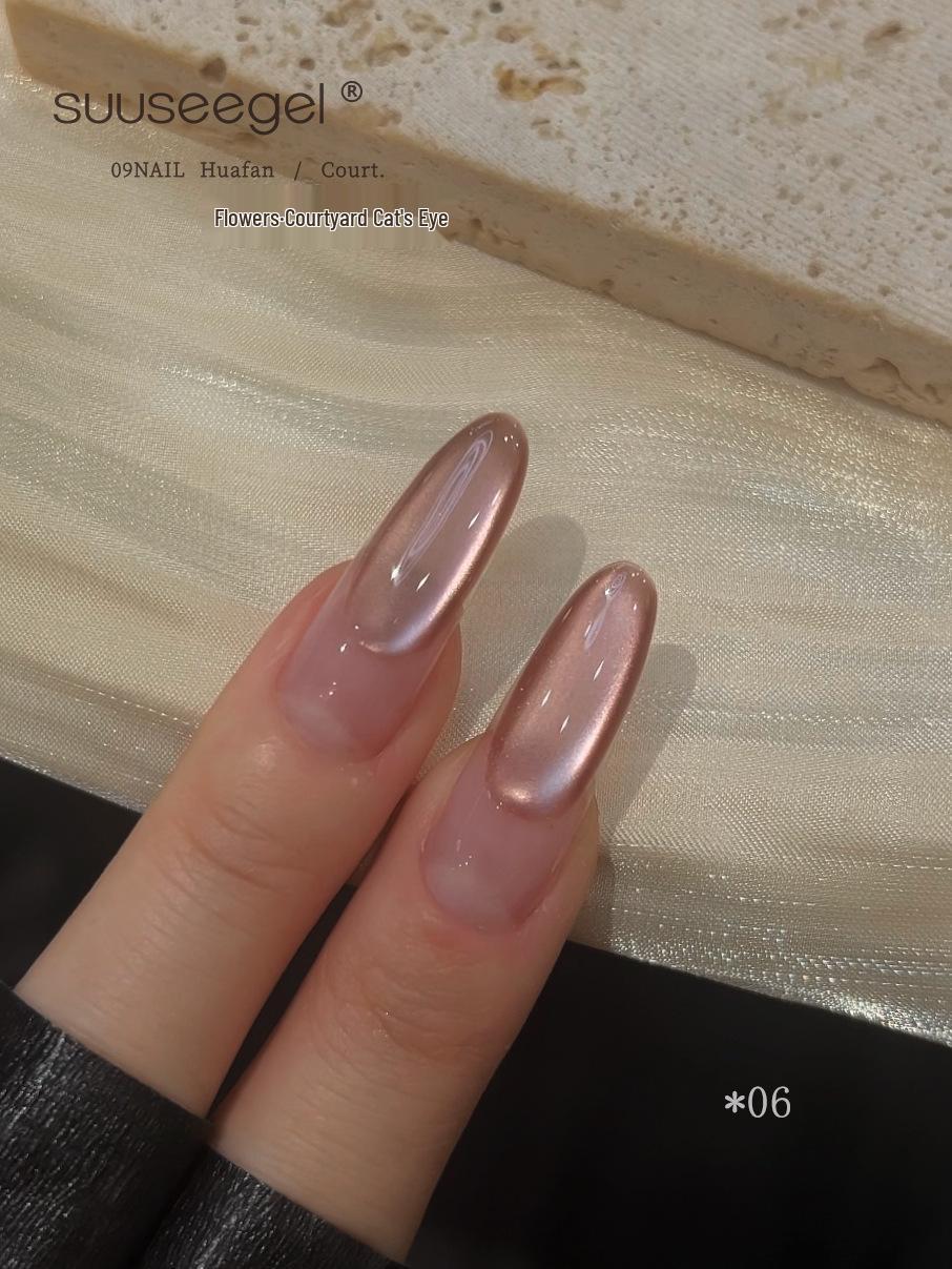 

Набор гель-лаков для ногтей «Кошачий глаз» с цветочным узором: 9 Осенне-зимних смешанных цветов со стеклянными бусинами