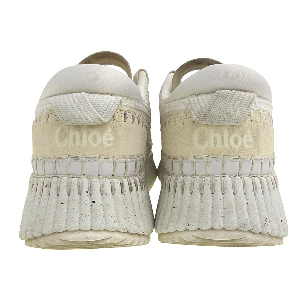 CHLOE NAMA sneakers, women's, white, size 38 shoes white fabricUsed