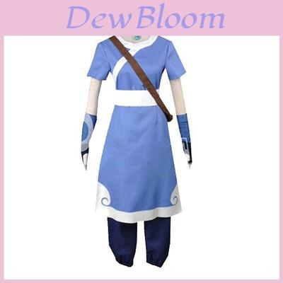 Vibrant Blue Katara Cosplay Dress From Avatar The Last Airbender For Halloween Parties