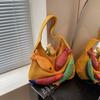 Borse a Spalla Shopper in Lana Lavorata a Maglia Decorazione Pesce Fortunato per Donna Grande Capacità Borsa da Shopping Borsa a Mano Casual da Strada Design Koi 2026