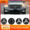 XHXII1 AMG W220 For AMG Benz Chrome Silver And Glossy Black Front Grille Mirror Emblem 3D Style Star Badge Fit For Mercedes Benz W245 W A22