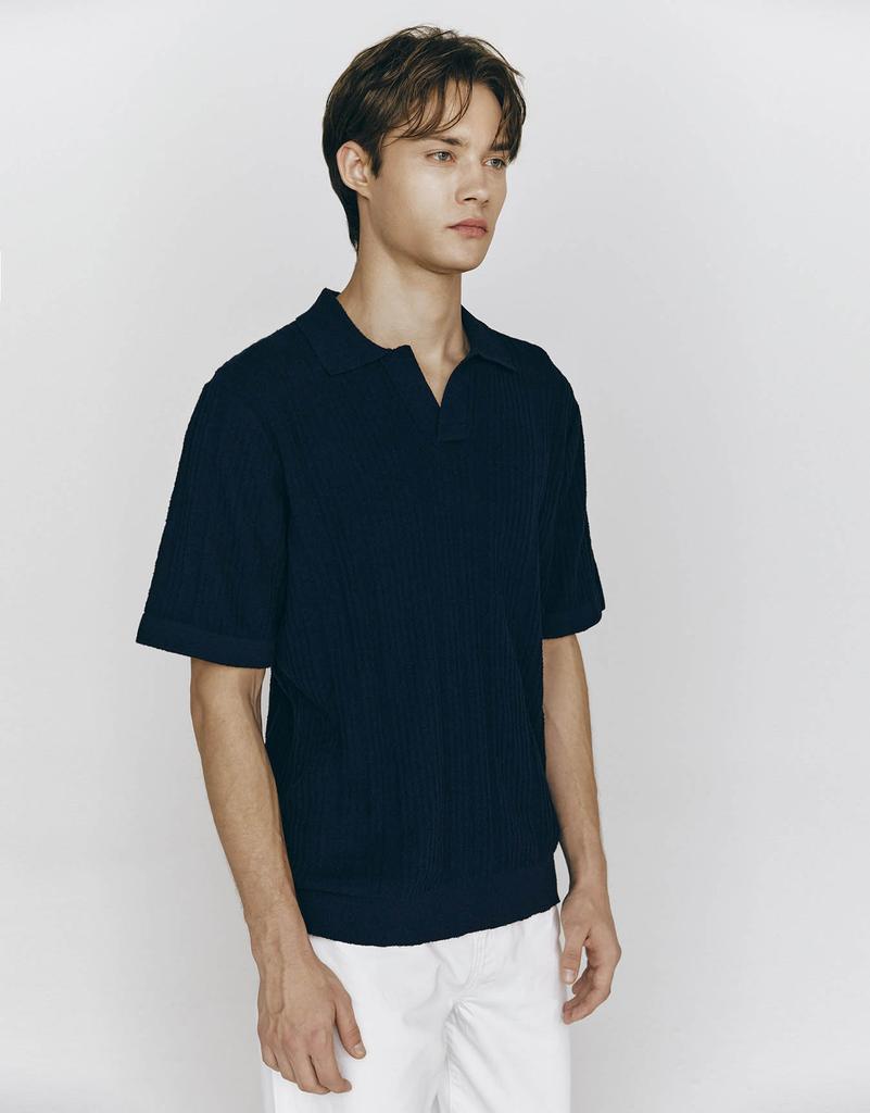 CONCEPTS1ONE Cotton Nylon Slit Neck Short Sleeve Knit Sweater 10055530/055530 [2Color]